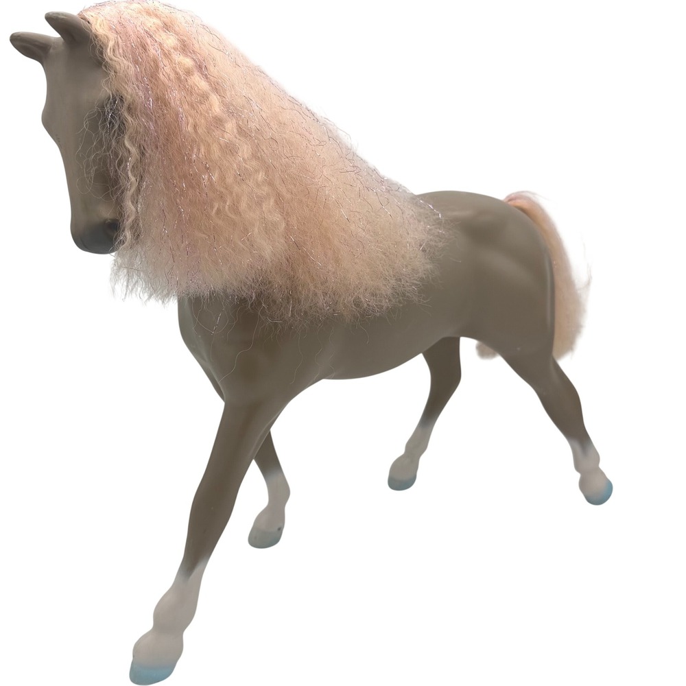 14in Horse Figure Arabian Tan Pink Mane Tail Shimmer 9x11in